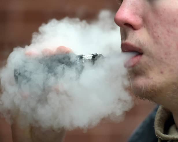 A man vaping, as researchers are searching for volunteers to take part in a new study being launched into the potential health effects of passive vaping. Picture: Nicholas.T.Ansell/PA Wire