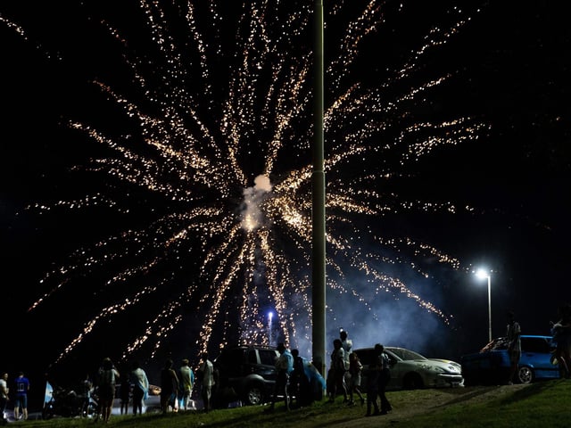 Argentina's supporters greeted the players with a sea of colour and fireworks.