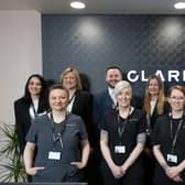 The Clarity Edinburgh team, with Hospital Manager Andrew Gunn (back centre)