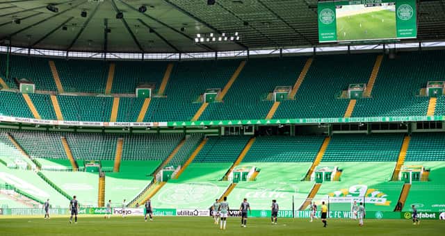 The  empty stands as Celtic played Hibs last month that Neil Lennon believes his men will have to adapt to in next week's derby with Rangers (Photo by Alan Harvey / SNS Group)