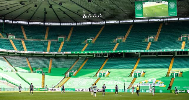 The empty stands as Celtic played Hibs last month that Neil Lennon believes his men will have to adapt to in next week's derby with Rangers (Photo by Alan Harvey / SNS Group)