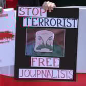 Members of the Belarusian community in Ireland take part in protest in Dublin in May in support of political prisoners including the journalist Roman Protasevich (Picture: Niall Carson/PA)