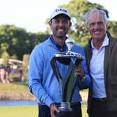 Charl Schwartzel pictured with LIV Golf CEO Greg Norman after winning the LIV Golf Invitational at The Centurion Club in June. Picture: Matthew Lewis/Getty Images
