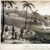 The Mibiri Creek plantation in Demerara, on the north coast of South America - now part of Guyana - which was owned by Charles Edmonstone of Argyll.