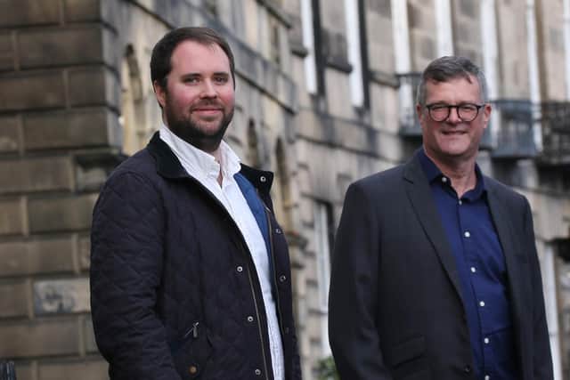 Founder and CEO Euan Andrews (left) with chair Paul Atkinson. Picture: Stewart Attwood.