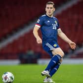 Paul Hanlon in action for Scotland during the Nations League match between Scotland and Czech Republic at Hampden Park. Photo by Craig Williamson / SNS Group