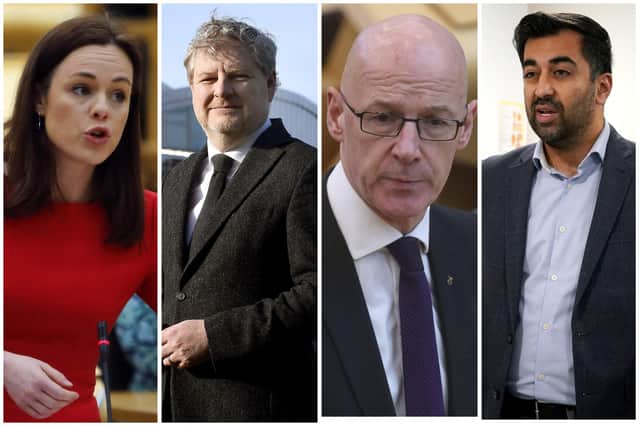 Who will replace Nicola Sturgeon as First Minister and leader of the SNP? (left to right) Kate Forbes, Angus Robertson, John Swinney, Humza Yousaf