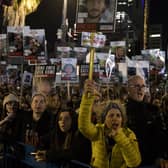 A rally calling for the release of hostages held by Hamas in Gaza on 3 February 2024 in Tel Aviv PIC: Amir Levy/Getty Images