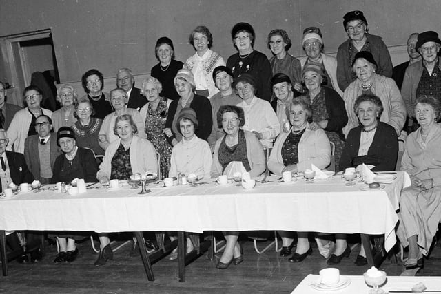 The New Year dinner held by the Wardie and Granton Branch of The OAP Association in Wardie School, Edinburgh, in 1964.
