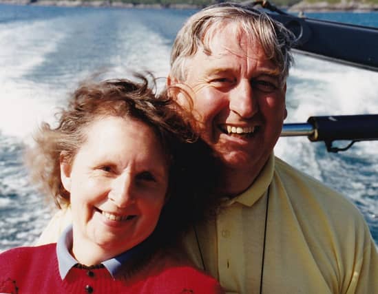 Jeremy and his wife Jen off the Isle of Lewis in 1995