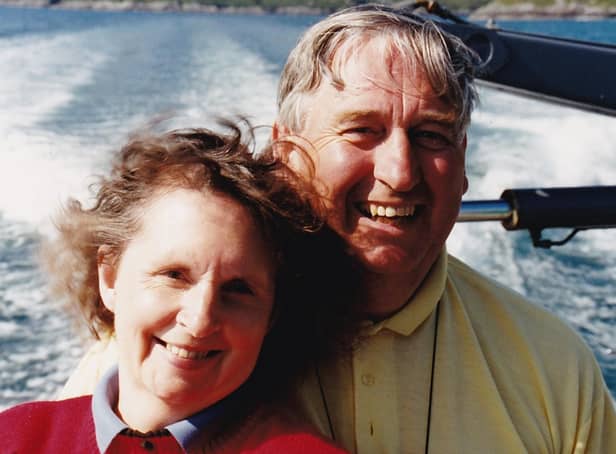 Jeremy and his wife Jen off the Isle of Lewis in 1995