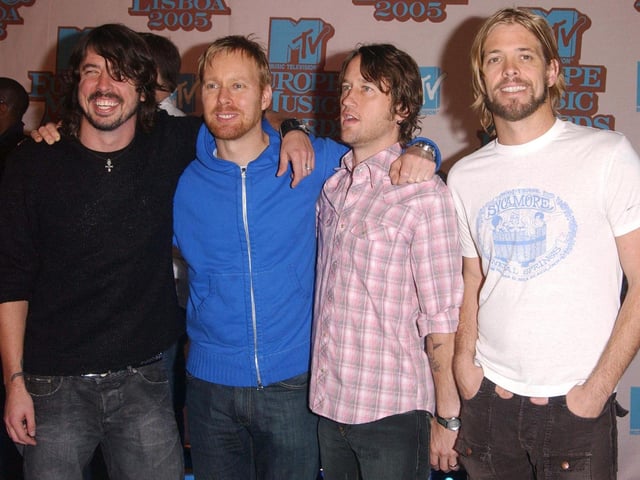 Foo Fighters during the MTV Europe Music Awards, from the Atlantic Pavilion in Lisbon.
