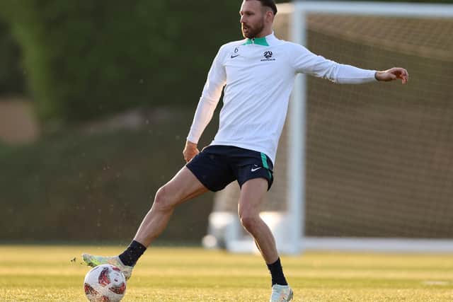 Hibs winger Martin Boyle during an Australia training session ahead of the the AFC Asian Cup at Qatar University Field in Doha. (Photo by Robert Cianflone/Getty Images)