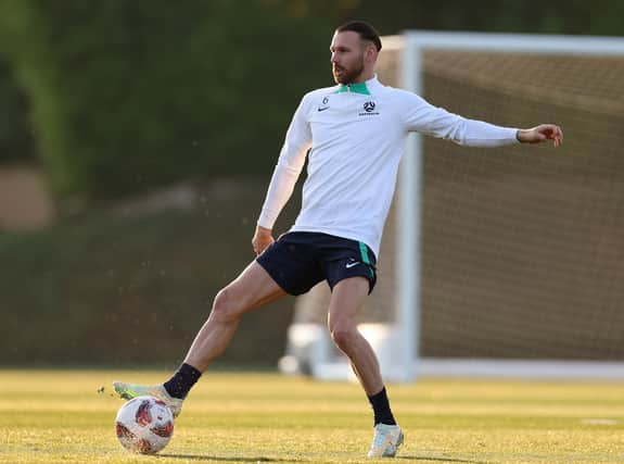 Hibs winger Martin Boyle during an Australia training session ahead of the the AFC Asian Cup at Qatar University Field in Doha. (Photo by Robert Cianflone/Getty Images)