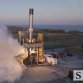 The rocket is test-fired at SaxaVord Spaceport in Shetland