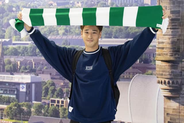New Celtic signing Yuki Kobayashi arrived at Glasgow Airport on Friday.
