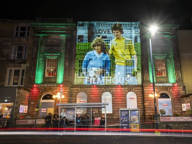 An image from the film Gregory’s Girl projected onto the Filmhouse in Edinburgh as part of the campaign to save it (Picture: Jane Barlow/PA)