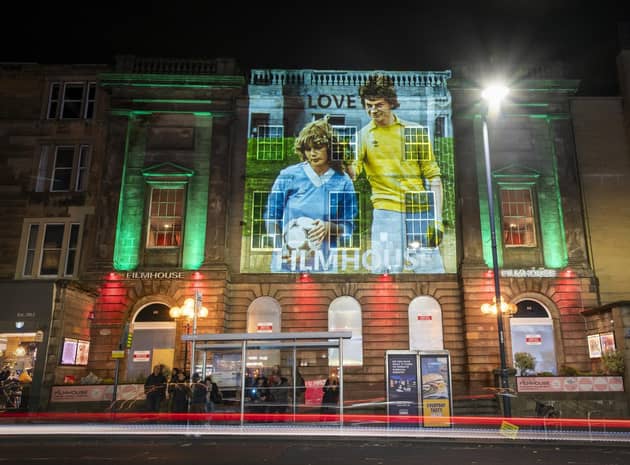 An image from the film Gregory’s Girl projected onto the Filmhouse in Edinburgh as part of the campaign to save it (Picture: Jane Barlow/PA)