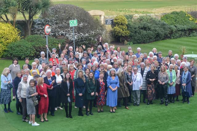Guests at the East Lothian Ladies’ County Golf Association lunch to mark the start of its Centenary Year pictured outside The Marine Hotel in North Berwick.