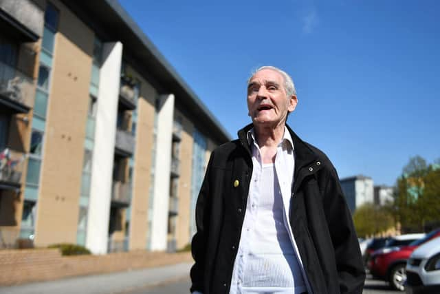 Gorbals resident Bobby Corlett stands on Cumberland Street. Picture: John Devlin