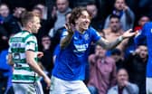 Rangers' Fabio Silva claims for a penalty, which was eventually awarded after a VAR review. (Photo by Craig Williamson / SNS Group)
