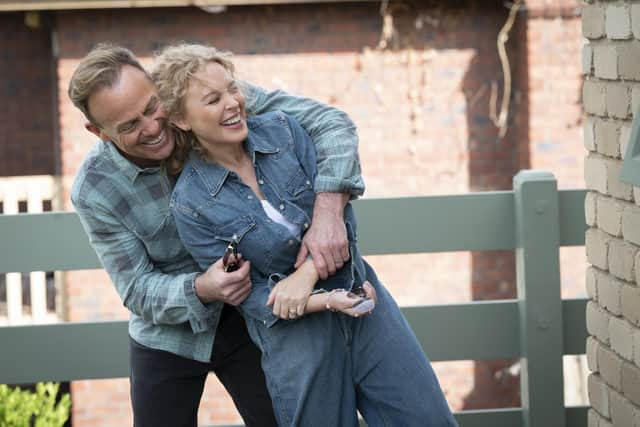 Kylie Minogue and Jason Donovan reunited on the set of Australian soap opera Neighbours, reprising their roles as Charlene and Scott Robinson as the Australian soap comes to an end after 37 years on screen.