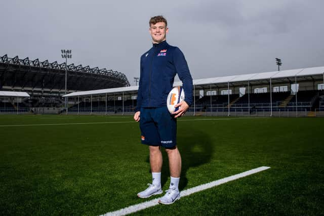 Darcy Graham stands on Edinburgh's new artificial pitch which he believes will suit his game. Picture Ross Parker / SNS