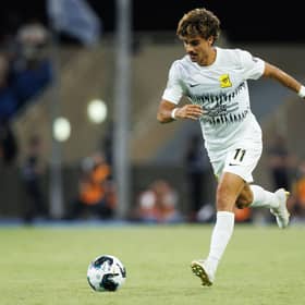 Former Celtic winger Jota in action for Al-Ittihad during the 2023 Arab Club Champions Cup group A match against Tunisia's Esperance de Tunis. (Photo by -/AFP via Getty Images)