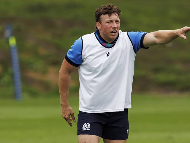 Hamish Watson during a Scotland training session at Oriam.