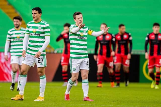 Celtic's Callum Mcgregor shows his frustration after the opener for St Mirren during a Scottish Premiership match between Celtic and St Mirren at Celtic Park, on January 30, 2021, in Glasgow, Scotland. (Photo by Craig Williamson / SNS Group)