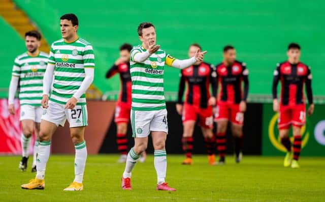 Celtic's Callum Mcgregor shows his frustration after the opener for St Mirren during a Scottish Premiership match between Celtic and St Mirren at Celtic Park, on January 30, 2021, in Glasgow, Scotland. (Photo by Craig Williamson / SNS Group)