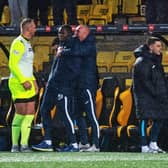 Livingston manager Davie Martindale celebrates beating Aberdeen 2-1. (Photo by Craig Foy / SNS Group)