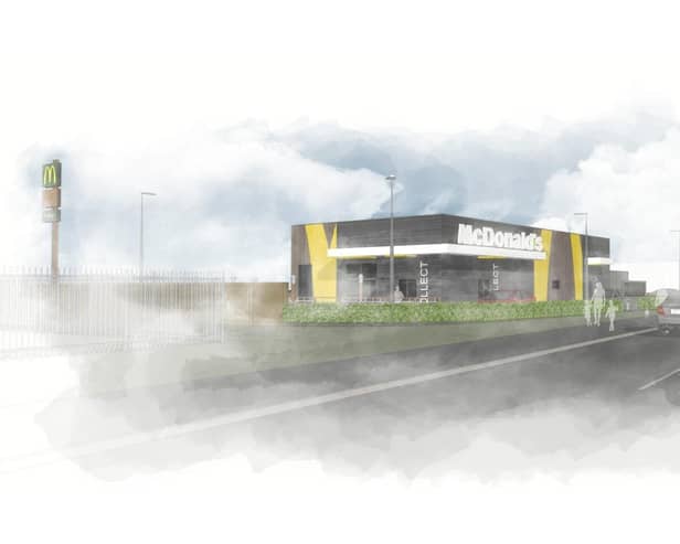 If approved, the restaurant would be built on land at the Balmacassie Industrial Estate.