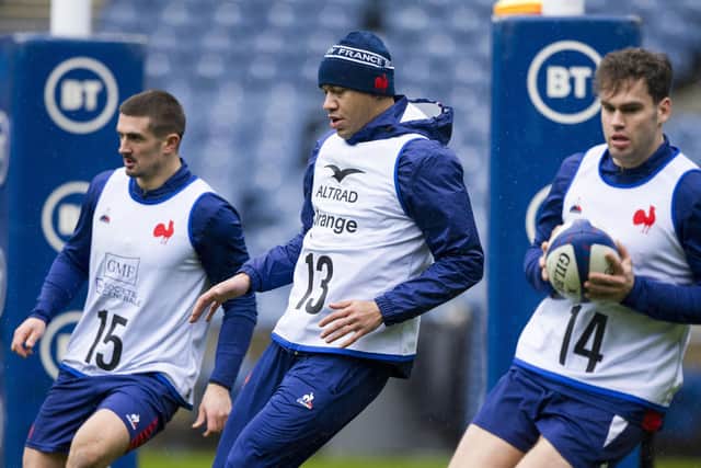 France train at Murrayfield ahead of Saturday's match against Scotland in the Six Nations.