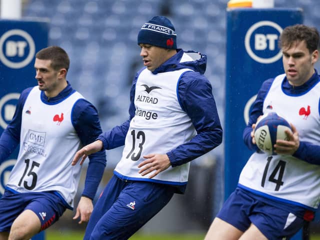 France train at Murrayfield ahead of Saturday's match against Scotland in the Six Nations.