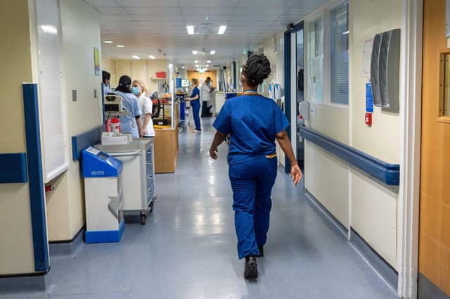 A general view of staff on a NHS hospital ward. PIC: Jeff Moore/PA Wire