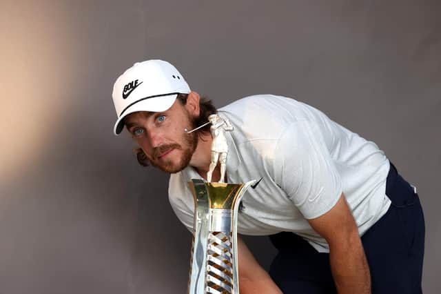 Tommy Fleetwood is hoping to get his hands on the Race to Dubai Trophy for a second time in Dubai this weekend. Picture: Francois Nel/Getty Images