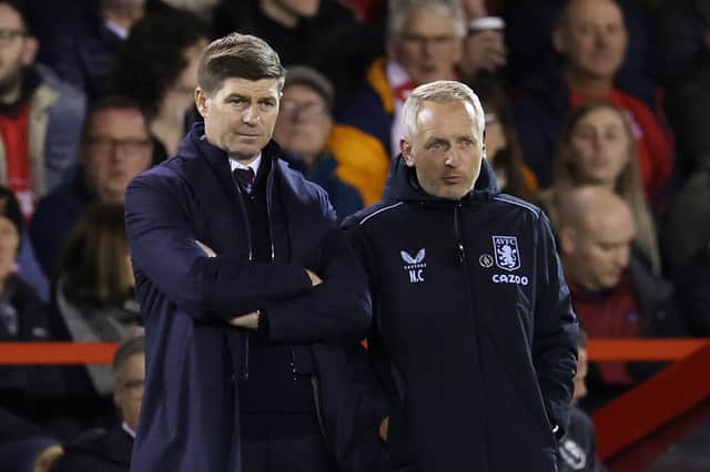 New QPR manager Neil Critchley (right) was previously assistant manager to Steven Gerrard at Aston Villa. (Photo by Clive Brunskill/Getty Images)