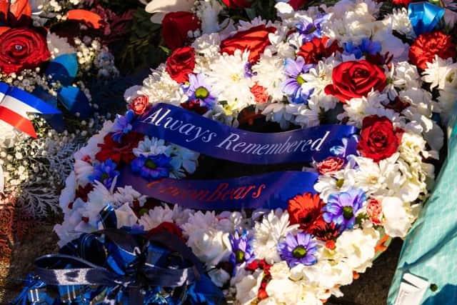 Tributes left on the 50th anniversary of the Ibrox Disaster on January 02, 2021, in Glasgow, Scotland (Photo by Craig Williamson / SNS Group)