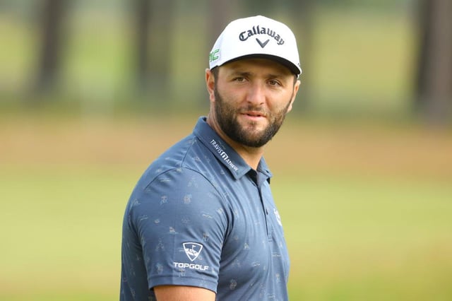 Jon Rahm looks happy during the second round of the abrdn Scottish Open at The Renaissance Club in East Lothian. Picture: Andrew Redington/Getty Images.