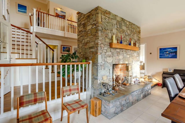 Open plan hall and dining room.