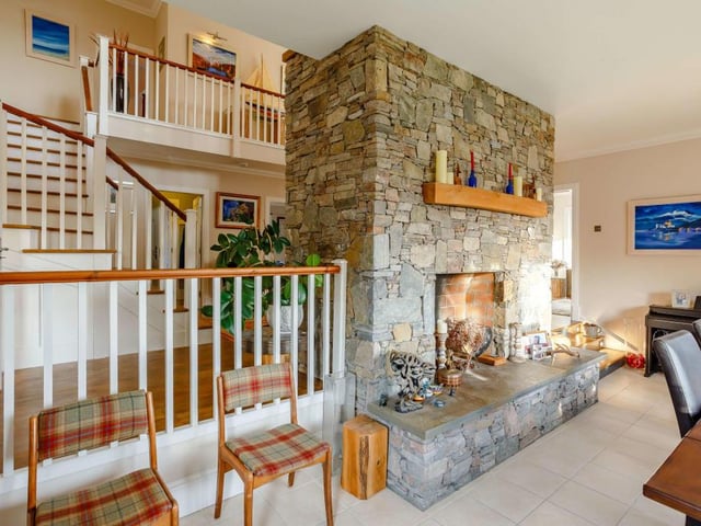 Open plan hall and dining room.