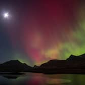 A spectacular Aurora Borealis over northern Scotland captured at the Knockan Crag visitor centre near Ullapool.
