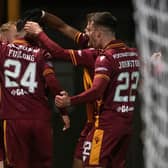 Kevin Van Veen opend the scoring as Motherwell won their first home league game since August.  (Photo by Craig Foy / SNS Group)