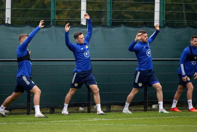 Ryan Porteous, Lawrence Shankland, Stephen O'Donnell and Kenny McLean were among few to train on Monday(Photo by Craig Williamson / SNS Group)