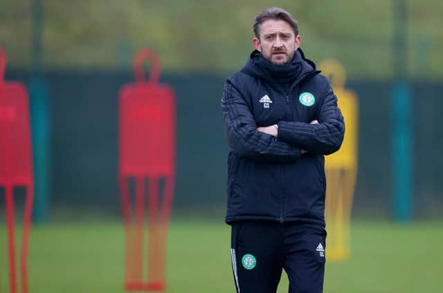 First team coach Gavin Strachan takes Celtic's training session at Lennoxtown on Friday. (Photo by Craig Williamson / SNS Group)