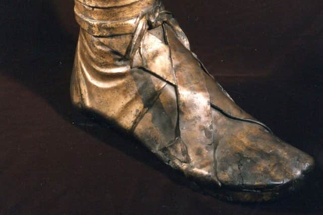 The severed leg is believed to have been  part of an elaborate equestrian statue erected in the second century AD.