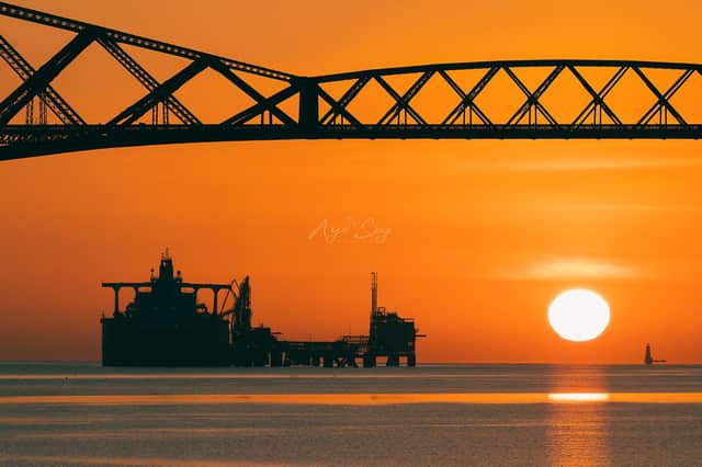 The Oil tanker Dalma can be seen in the Firth of Forth, near Edinburgh (Photo: Aye Spy Photography).