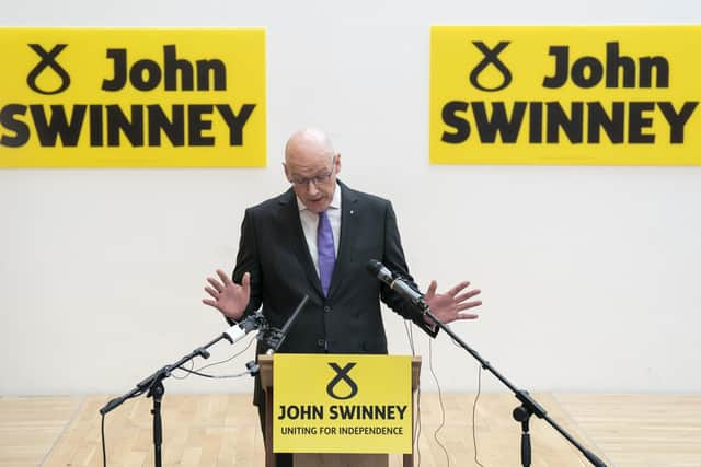 John Swinney launches his leadership bid. Jane Barlow/PA Wire