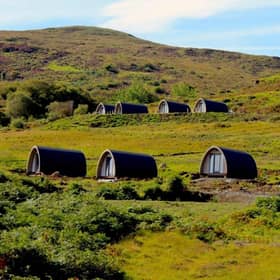 Staycations will be popular again with travellers in 2023. Pods at The Bracken Hide Hotel near Portree, Isle of Skye. Pic: Contributed